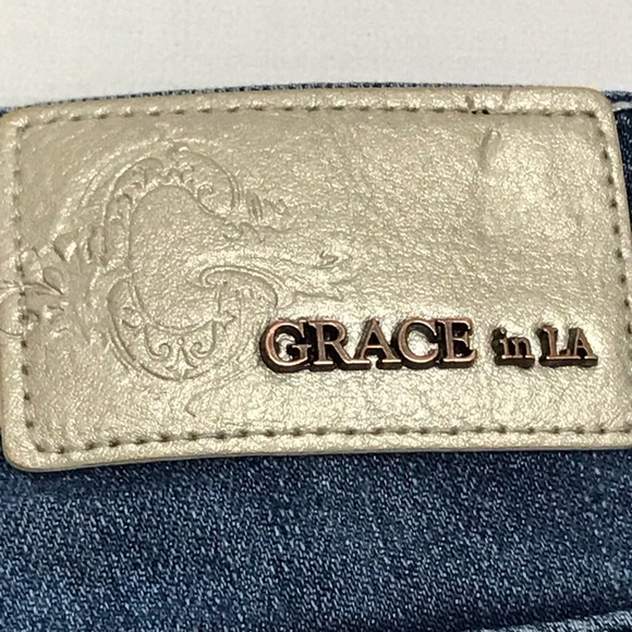 Grace in LA Mid Rise Embellished Boot Cut Jean - Size 30 - 33.5" Inseam - Picture 14 of 16